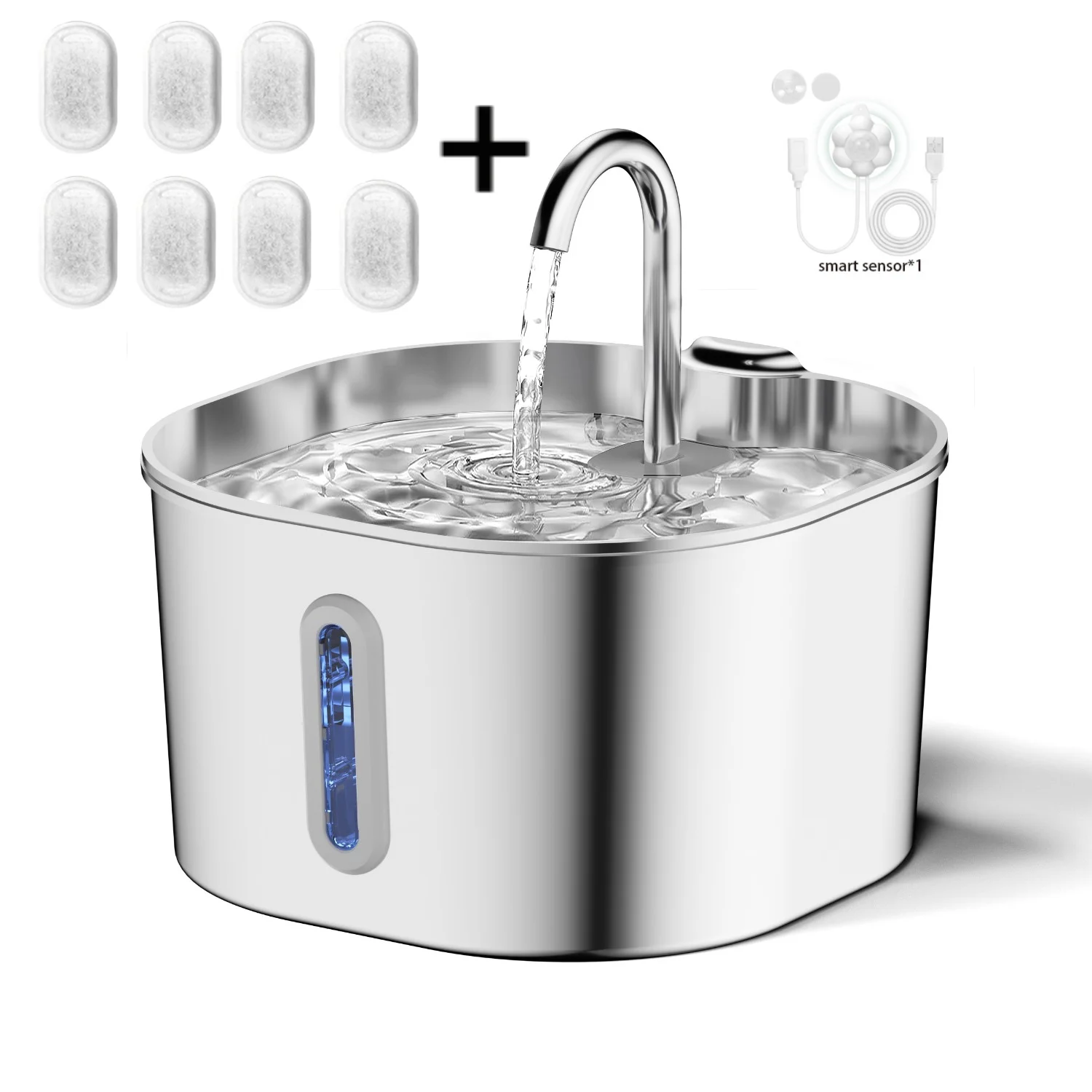 PurrFlow 2.2L Motion-Activated Stainless Steel Cat Water Fountain - Image 10