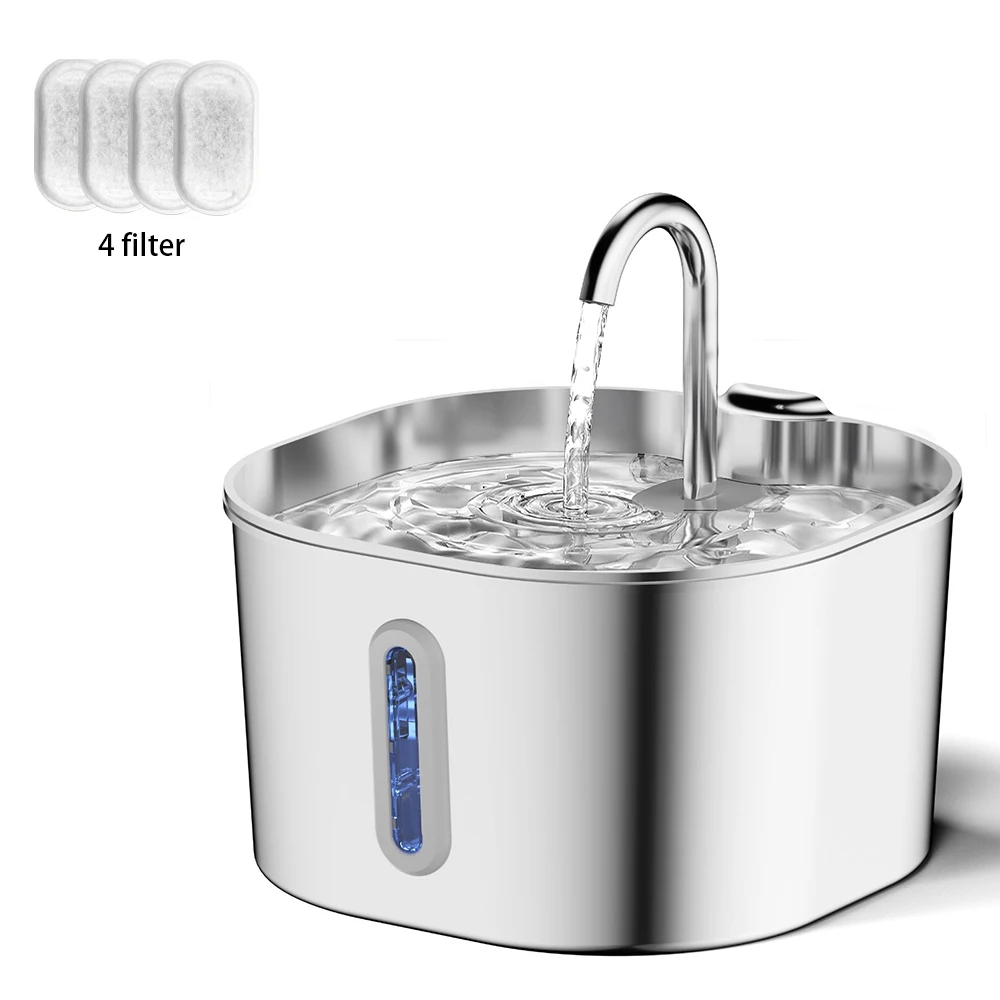 PurrFlow 2.2L Motion-Activated Stainless Steel Cat Water Fountain - Image 7